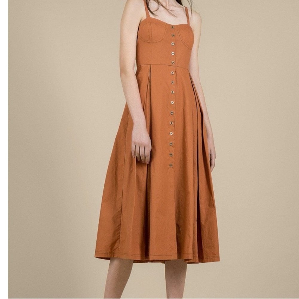 Rose Ling Ling Sz Medium Buttoned Midi Sundress • NEW!
